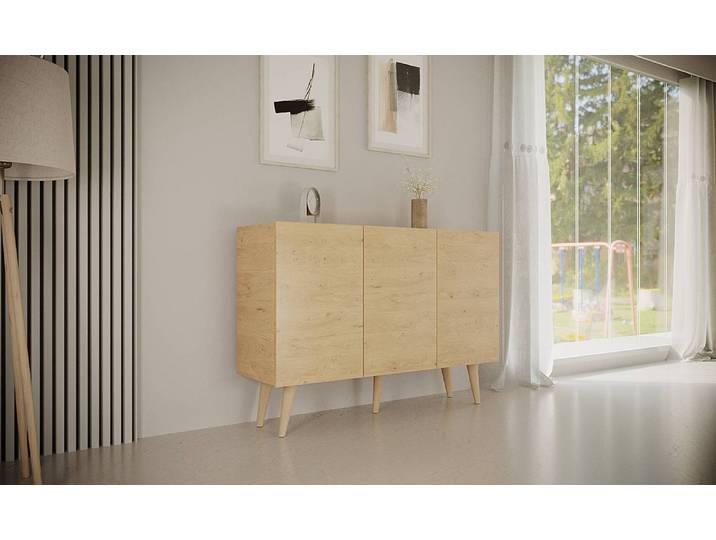 Meuble TV Babydreams 120 x 40cm Beige/Imitation chêne Artisan