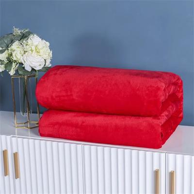 Shop Station Ultra Soft Flannel Blanket Cozy Coral Fleece Blanket For Office Naps, Travel & Home Comfort red 39.37 59.06 In