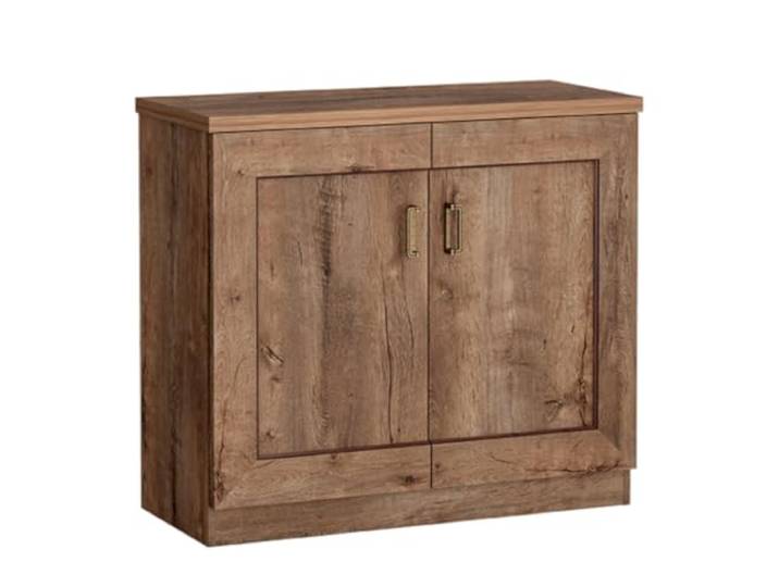 Kommode LEIKANGER - Dunkel Eiche - Metallgriffe - 100 x 90 x 44 cm