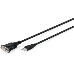 DIGITUS USB auf DB9 RS232 Kabel mit FT232RNL Schwarzer PVC-Mantel, 1,8 m