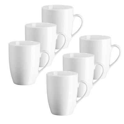 Becher MÄSER "BARCA, Kaffeebecher Set, Porzellan", weiß, B:7,5cm H:10cm Ø:7,5cm, Porzellan, Trinkgefäße, Becher