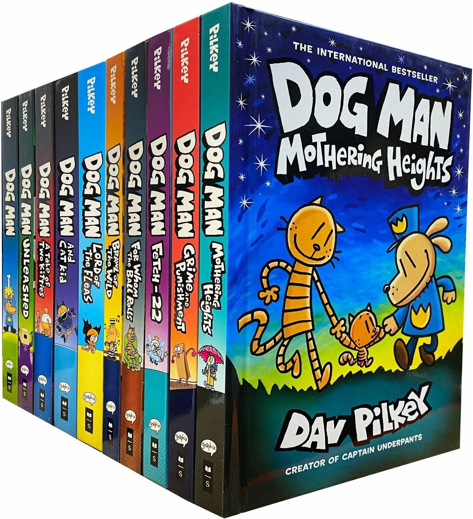 Scholastic Dog Man Hardcover 10 Books Collection Set by Dav Pilkey – Complete Graphic Adventure Collection for Kids