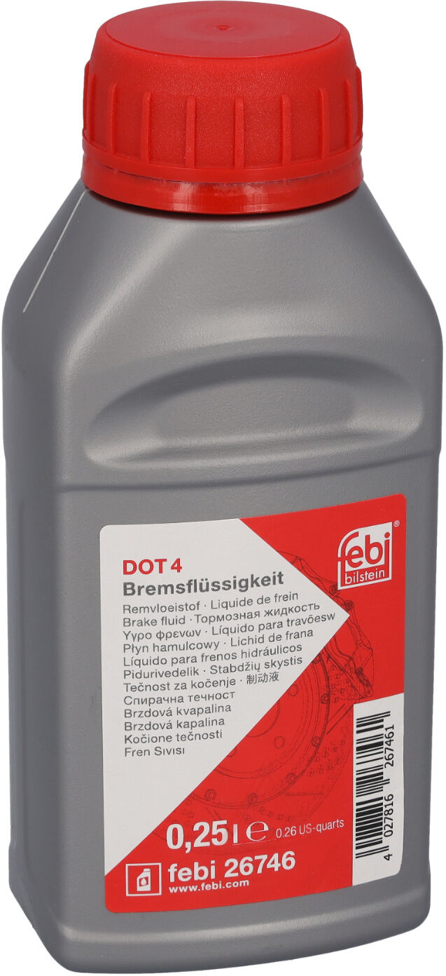 Febi Bilstein Bremsflüssigkeit Dot 4 [0,25 L] 26746 0.25l Für Chevrolet Vw Bmw Vaughall Zeekr