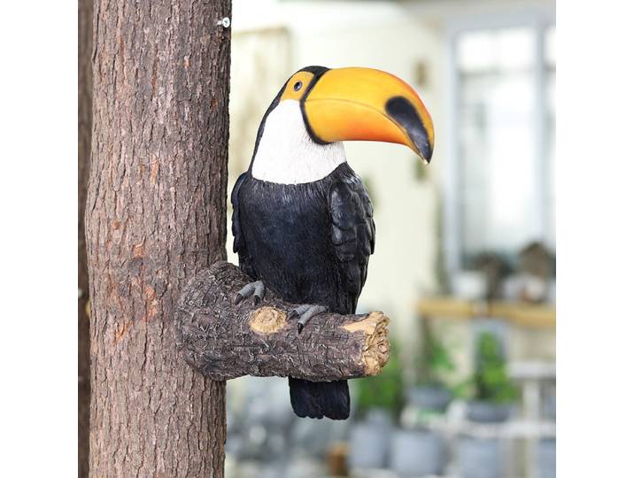 Figurine de Toucan pour décoration de jardin, Sculpture de Toucan en résine, oiseau Tropical, pendentif d'arbre de Toucan, Sculpture décorative de pelouse