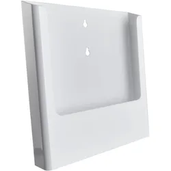 Wandprospekthalter, Polystyrol, transparent PTXD, 1 x weiß | A4, PS