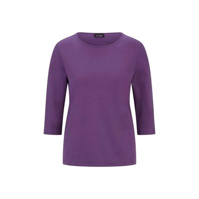 Kurzarmshirt GOLDNER "Basic Shirt mit U-Boot-Ausschnitt", Damen, Gr. 42, lila, Obermaterial: 100% Baumwolle CO., Modisch, U-Boot-Ausschnitt, Shirts, U-Boot-Ausschnitt