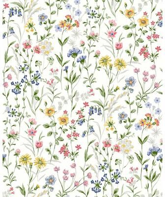NextWall Wildflowers Peel and Stick Wallpaper