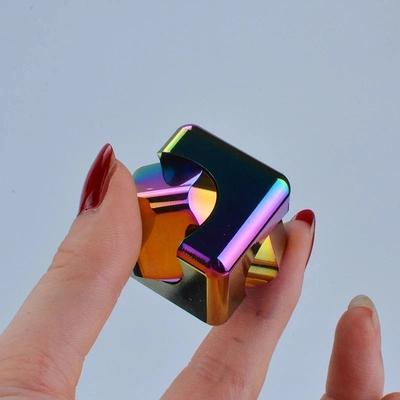 Uplifted Finds Square Decompression Spinning Top Dice Cube Anti Anxiety Fingertip Toy blue