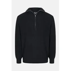 MELA Rippstrick Troyer UDAI Pullover Black Schwarz Baumwolle