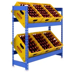 SimonRack Getränkekistenregal 6 Kisten, 1000x1000x300 mm, Kistenregal, Blau - Simonbottle