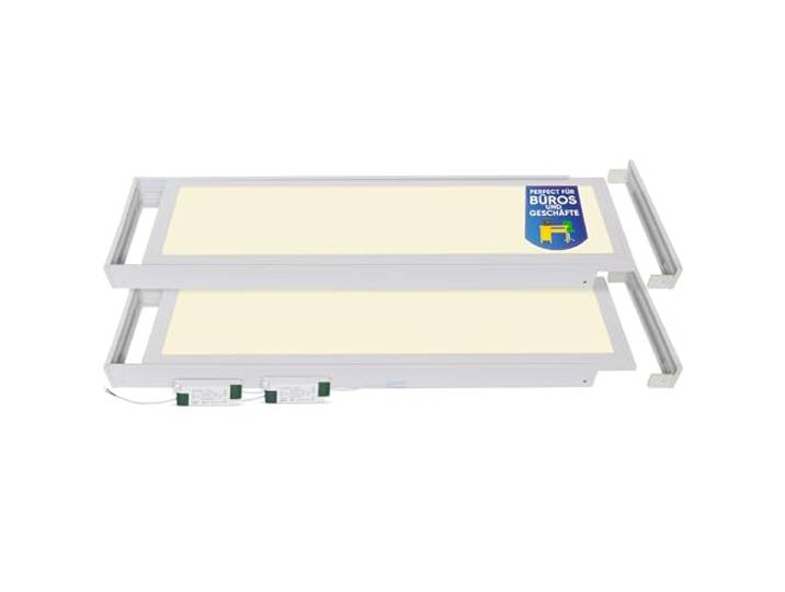 LECOM 2x LED Aufbaupanel 120x30 Warmweiß 3000K CRI90 Aufputz mit Rahmen
