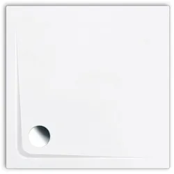 repaBAD Duschwanne Como quadratisch, superflach, inklusive TFR-Wannenrandverstärkung, Glasfaser-Polyesterverstärkung und Bodenbrett, 100 x 100 x 2,5 cm in Weiss