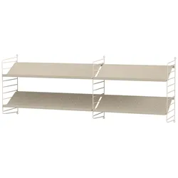 Langes Schuhregal Wandmontage Beige