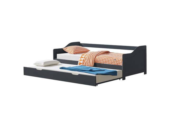 [en.casa] Sofabett, Dunkelgrau, Holz, Kiefer, 90x200 cm, Baby- und Kindermöbel, Kinderzimmer & Jugendzimmer, Kinderbetten