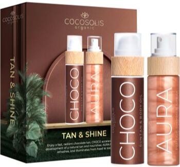 Cocosolis Tan & Shine coffret para enfatizar o bronzeado . Tan & Shine