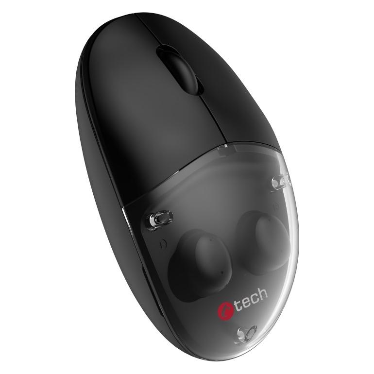 C-Tech Myš s TWS sluchátky WLM-21 Dual mode (Kabellos) (WLM-21BK)
