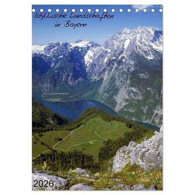 Idyllische Landschaften in Bayern (Tischkalender 2026 DIN A5 hoch), CALVENDO Monatskalender