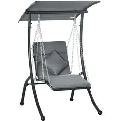 STILVORA Hollywoodschaukel Stahl Dunkelgrau 108x145x169 cm mit Liegefunktion