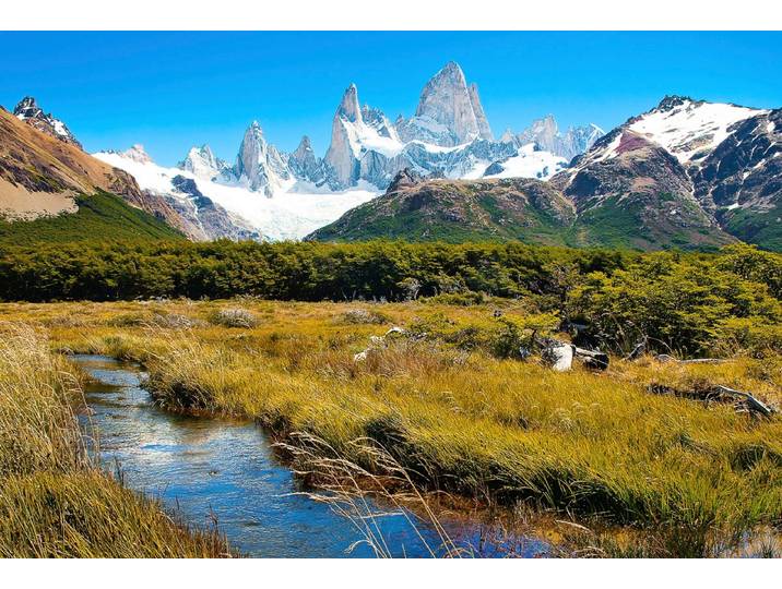 Fototapete PAPERMOON Berge in Patagonien , bunt, B:3,5m L:2,6m, Vlies, Tapeten, Fototapete