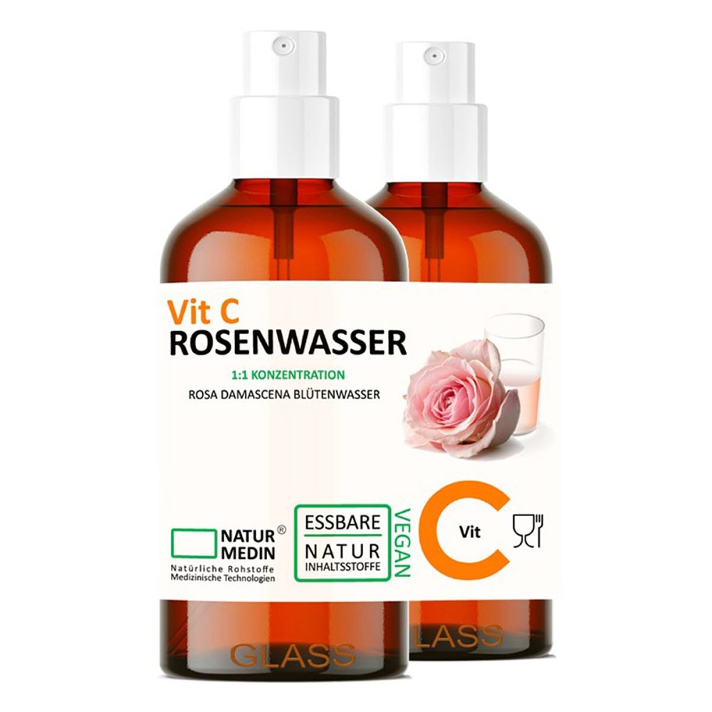 Falkengold GmbH Naturmedin 2x Vitamin-C Rosenwasser Glas 08107073