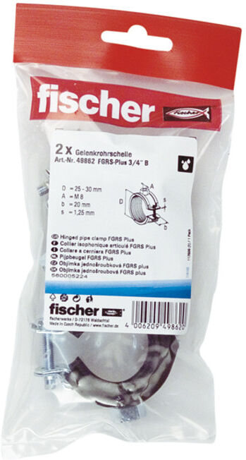 fischer articulated pipe clamp FGRS Plus 3/4