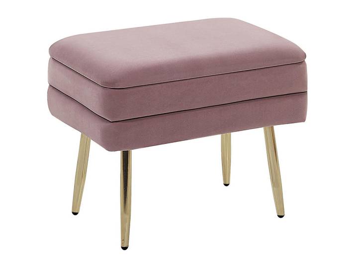 Beliani Truhenbank Rosa Odessa, Pink, Goldfarben, Rechteckig, 49x43x34 cm, Wohnzimmer, Sessel, Hocker & Hockerbänke, Sitzhocker