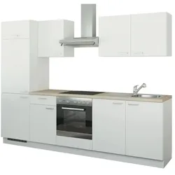 CUBO15 Küchenzeile mit Elektrogeräten   ¦ weiß ¦ Maße (cm): B: 270