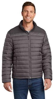 Port Authority J364 Horizon Puffy Jacket in Deep Smoke/Gray Smoke size 4XL   Polyester/Spandex Blend