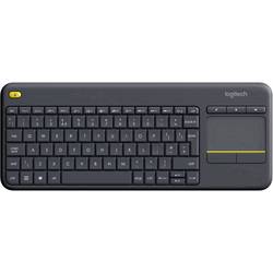 Logitech K400+ Funk Tastatur Schweiz, QWERTZ Schwarz Integriertes Touchpad, Maustasten, Multimediatasten 920-007133