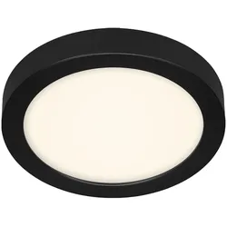 Deckenlampe Deckenleuchte Büroleuchte Aufbaupanel schwarz Wohnzimmerleuchte rund, Kunststoff Metall, 1x LED 16W 1600lm 4000K neutralweiß, DxH 22,5x3,2 cm