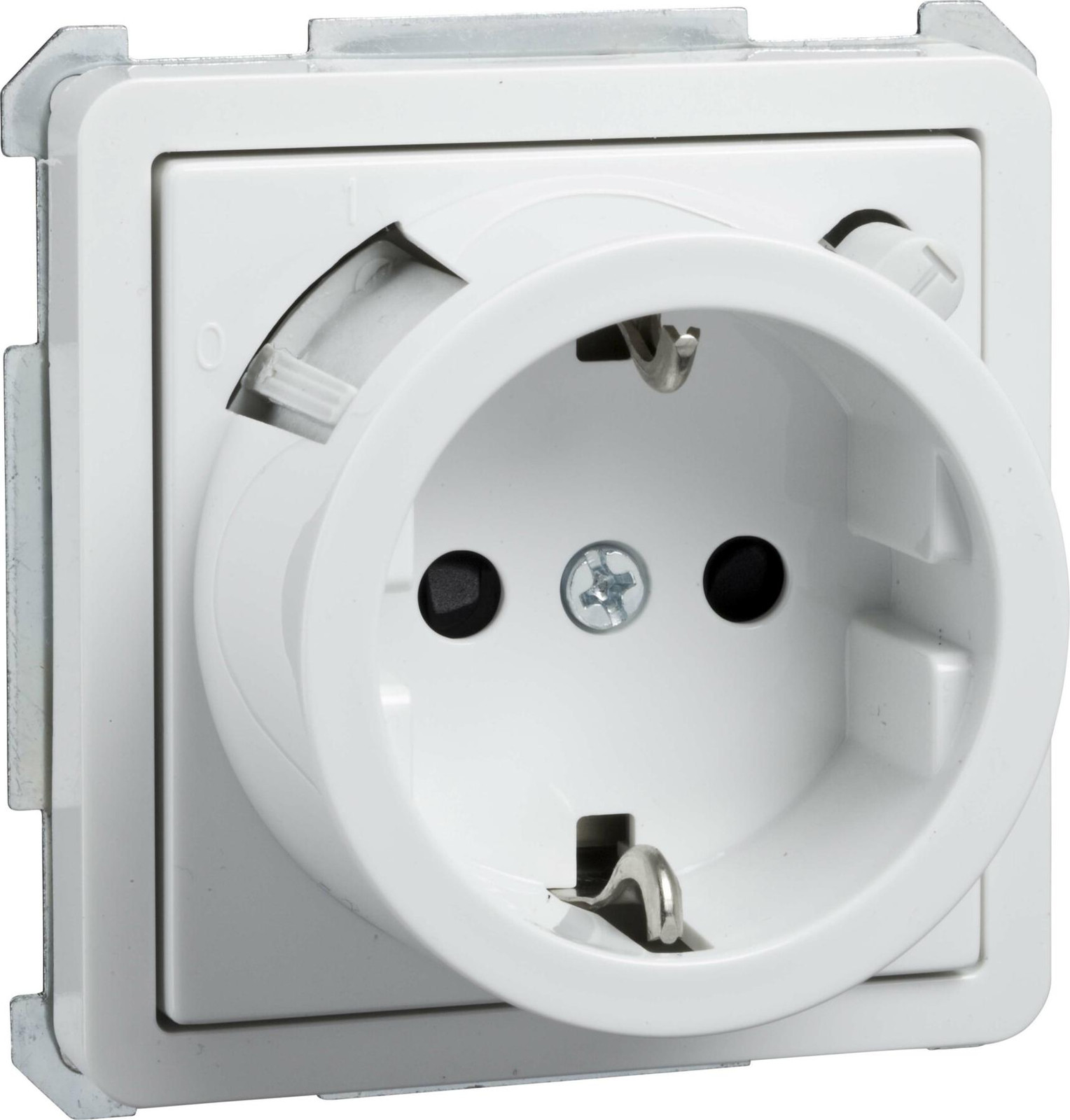 Schneider Electric stopcontact, zuiver wit