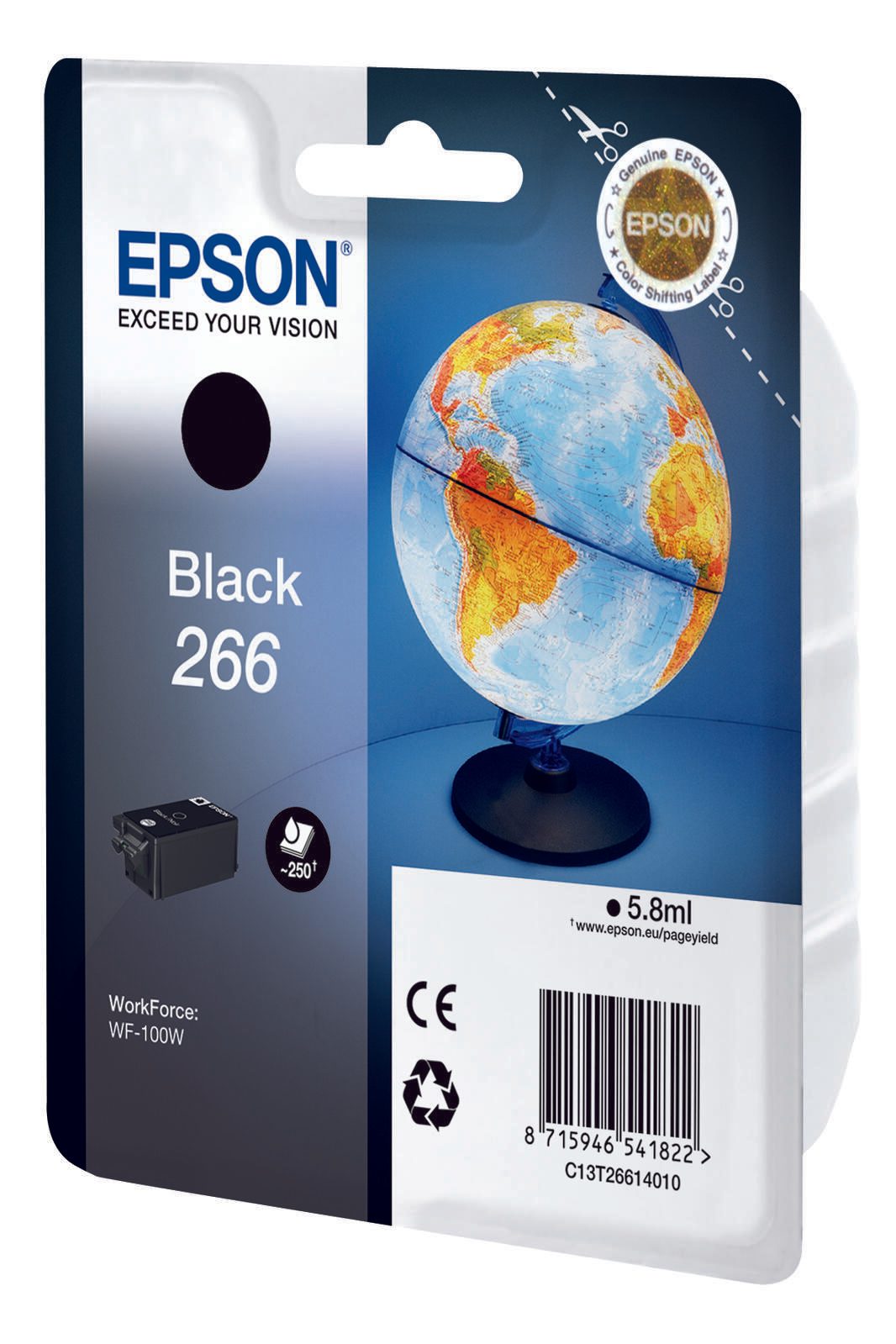 Epson Original 266 Druckerpatrone schwarz 250 Seiten 5,8ml (C13T26614010)