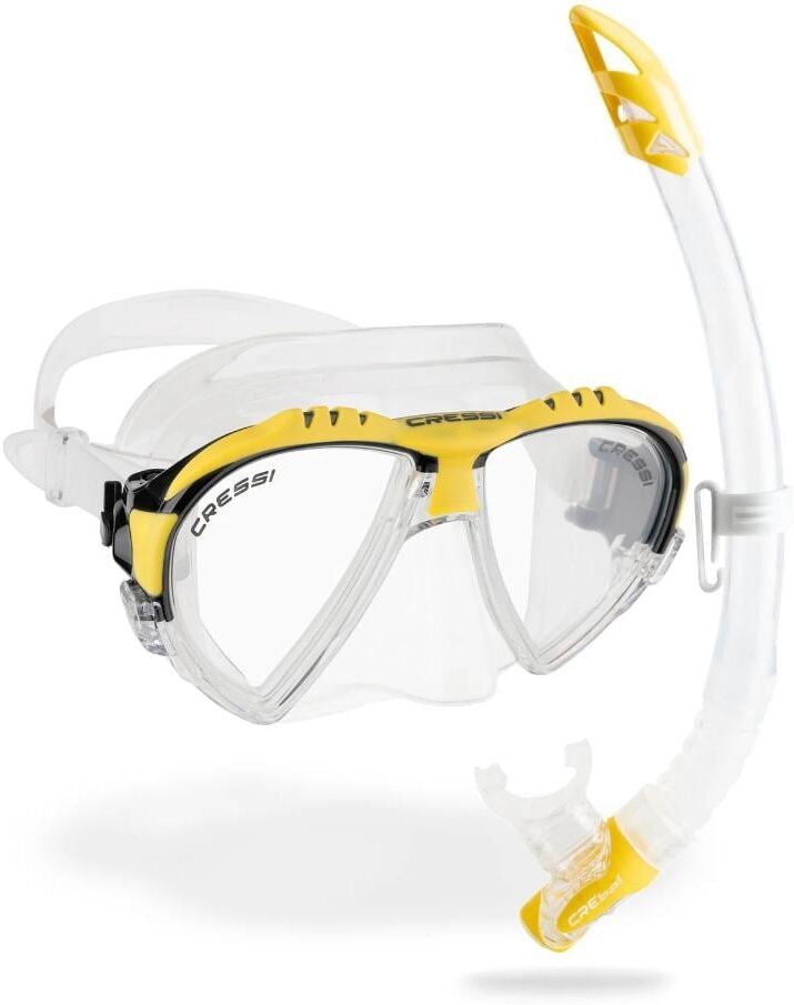 Taucherbrille CRESSI, gelb (gelb, transparent), Sportbrillen, Taucherbrille gelb, transparent Einheitsgröße