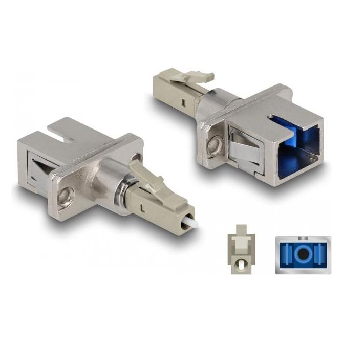 Delock LWL Hybrid Kupplung LC Simplex Stecker zu SC Simplex Buchse beige (87945)