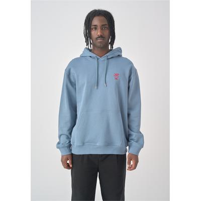 Kapuzensweatshirt CLEPTOMANICX "Sketch Gull", Herren, Gr. M, blau, 100% Baumwolle, bestickt, normal, ohne Ausschnitt, Sweatshirts, mit toller Stickerei auf der Brust