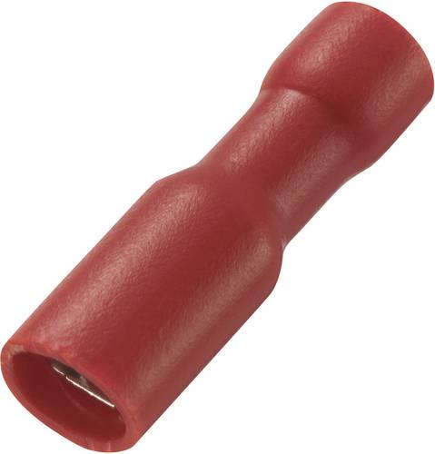 TRU COMPONENTS 737623 Flachsteckhülse Steckbreite: 2.8mm Steckdicke: 0.5mm 180° Vollisoliert Rot 50St.