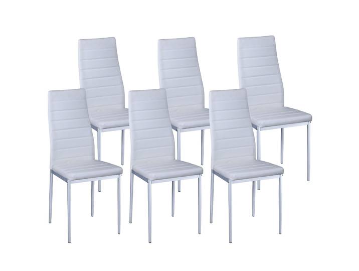 Esszimmerstuhl Leder TIM 6er Set weiss