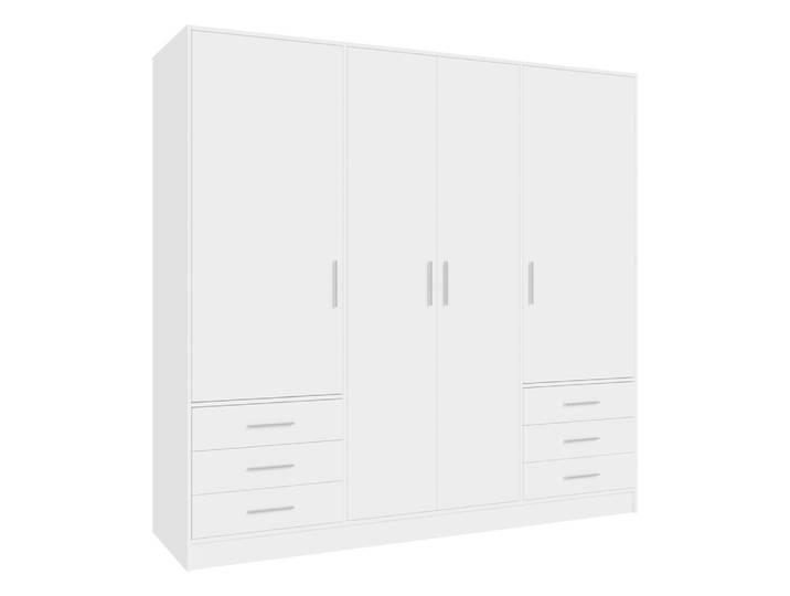 Kleiderschrank Drehtürenschrank Jupp , mit Schubkästen , weiß , 206,5 x 200 x 60 cm