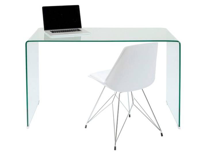 Kare-Design Schreibtisch, Transparent, Glas, rechteckig, 60x78x125 cm, Büromöbel, Schreibtische, Schreibtische