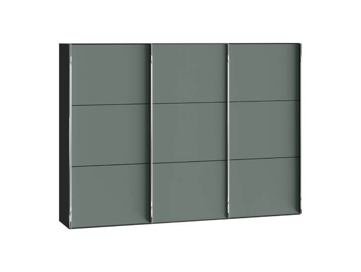 Schiebetürenschrank Slide, Byyu, glas graugrün
