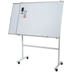 Proregal Whiteboard | HxBxT 167x186x57 cm | mobil rollbar inkl. Zubehör | mit ausziehbarer Tafel Magnettafel Memoboard Pinnwand