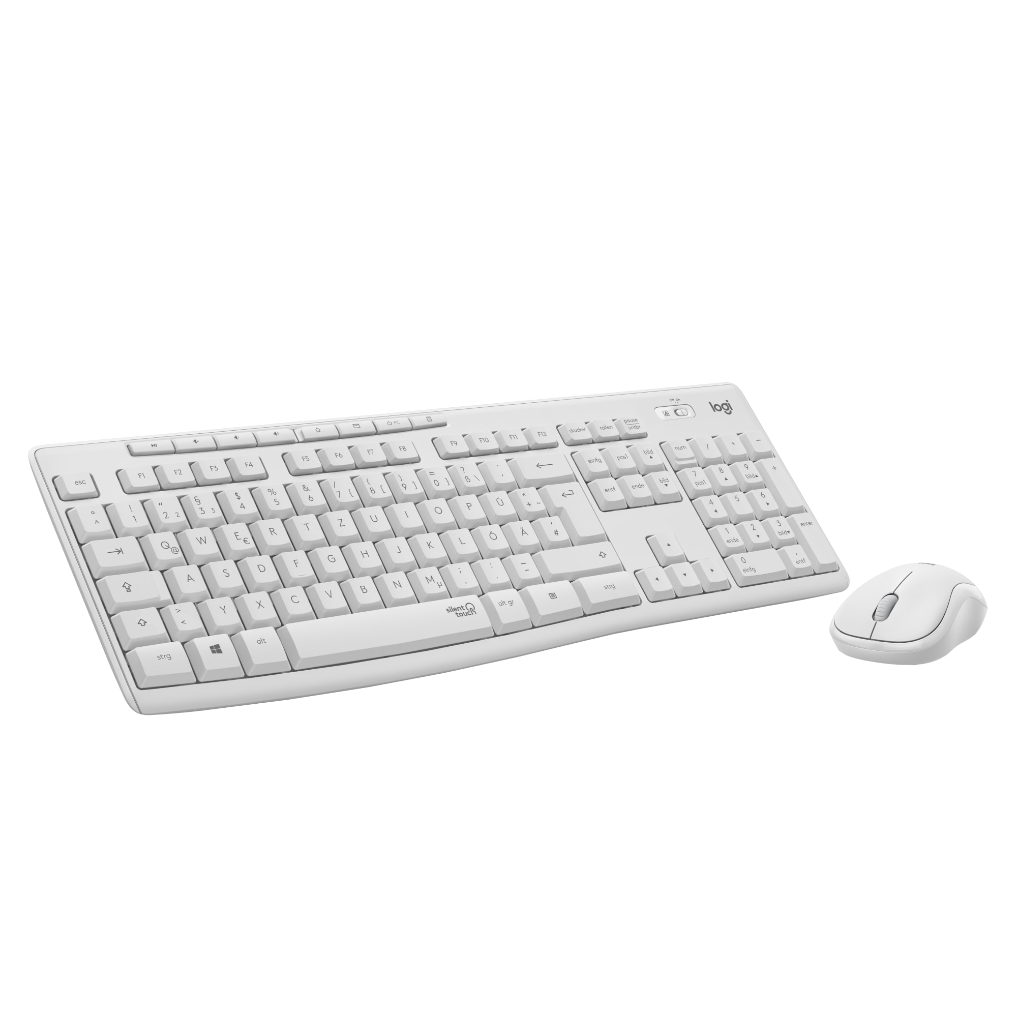 Logitech MK295 Silent Wireless Combo Weiß - Kabellose Maus-Tastaturkombination, USB-Empfänger, Batteriebetrieb 920-009819