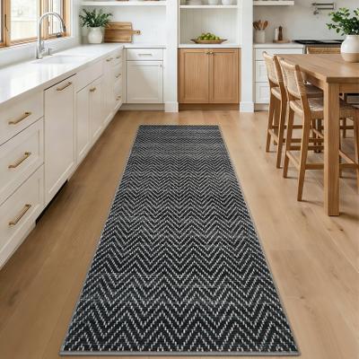 Garvee Chevron Striped Washable Modern Area Rug