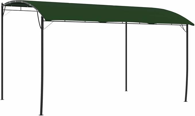 Pavillon 4 x 3 x 2,55 m Grün, Gartenpavillon mit stabilem Aluminiumrahmen und Polyesterdach, modernes Design für Outdoor-Events, einfache Montage zu zweit, schattenspendend