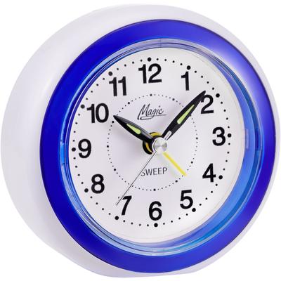 Quarzwecker ATLANTA, blau (blau, weiß), Wecker, ideal für Reisen, Geschenkidee, Leuchtzeiger, Weckwiederholung, analog