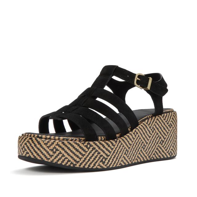 FitFlop Platforms graphic-weave suede fisherman sandals