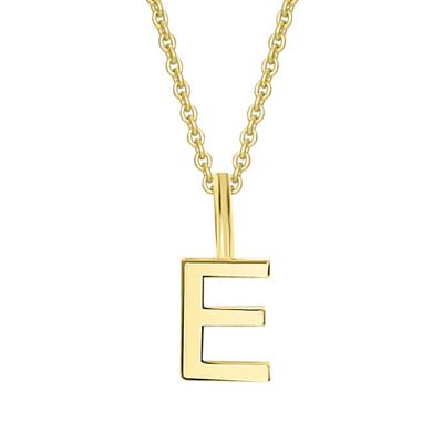 Namenskette ONE ELEMENT "Halskette - Namenskette mit Buchstabe E Buchstaben Anhänger aus", gold, Halsketten, Damen, Gelbgold 333 Gold, Gelbgold 333, Gold, Individuell & nahbar – ein kleines Geschenk mit großer Wirkung