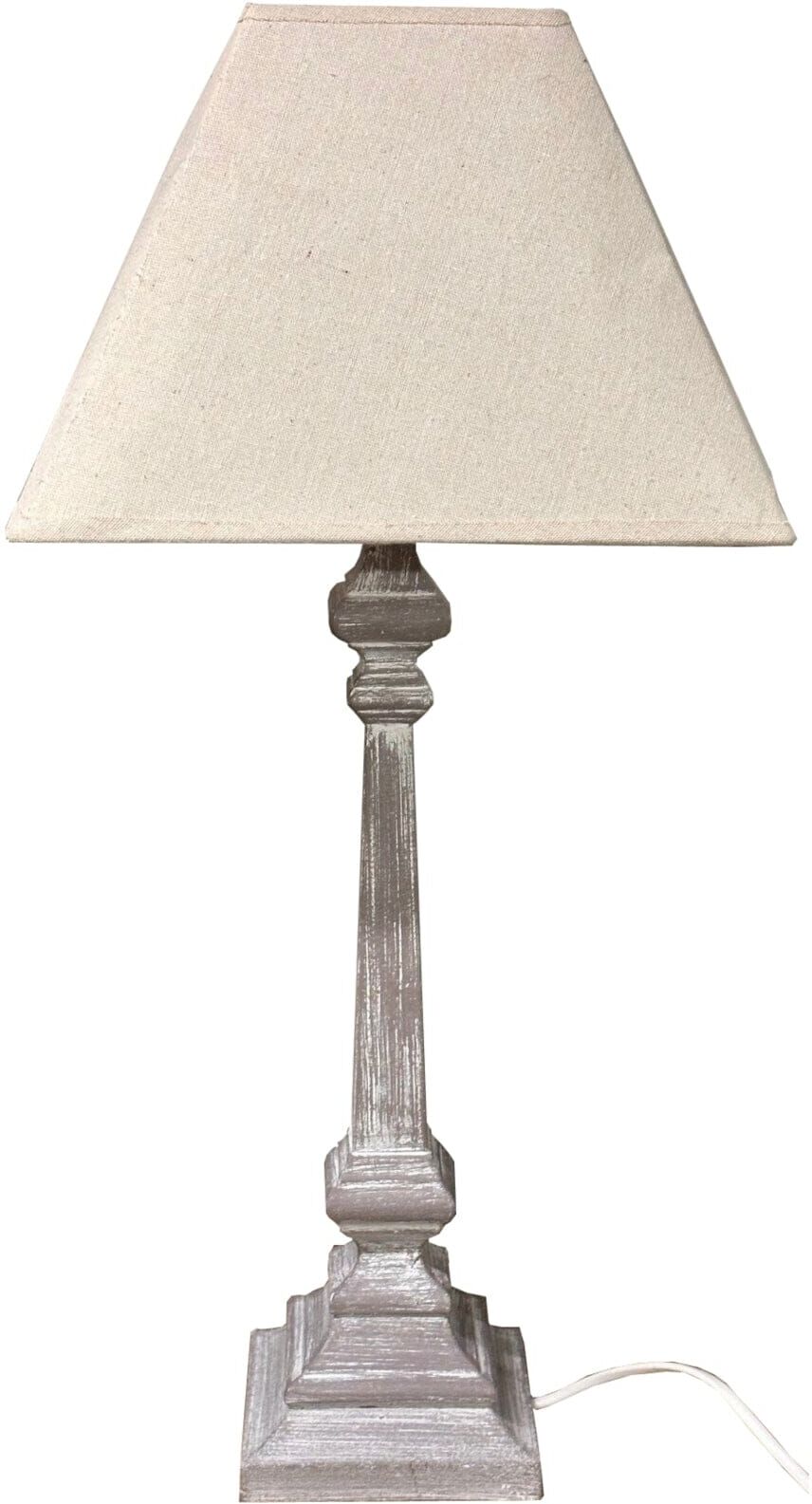 Alnwick Wooden Table Lamp with Neutral Shade