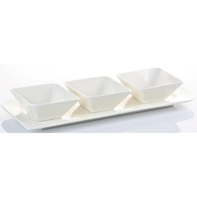 Snackschale RETSCH ARZBERG "FANTASTIC", weiß, Porzellan, Schüsseln, Snackschale, außergewöhnliche eckige Form, Fine China Porzellan
