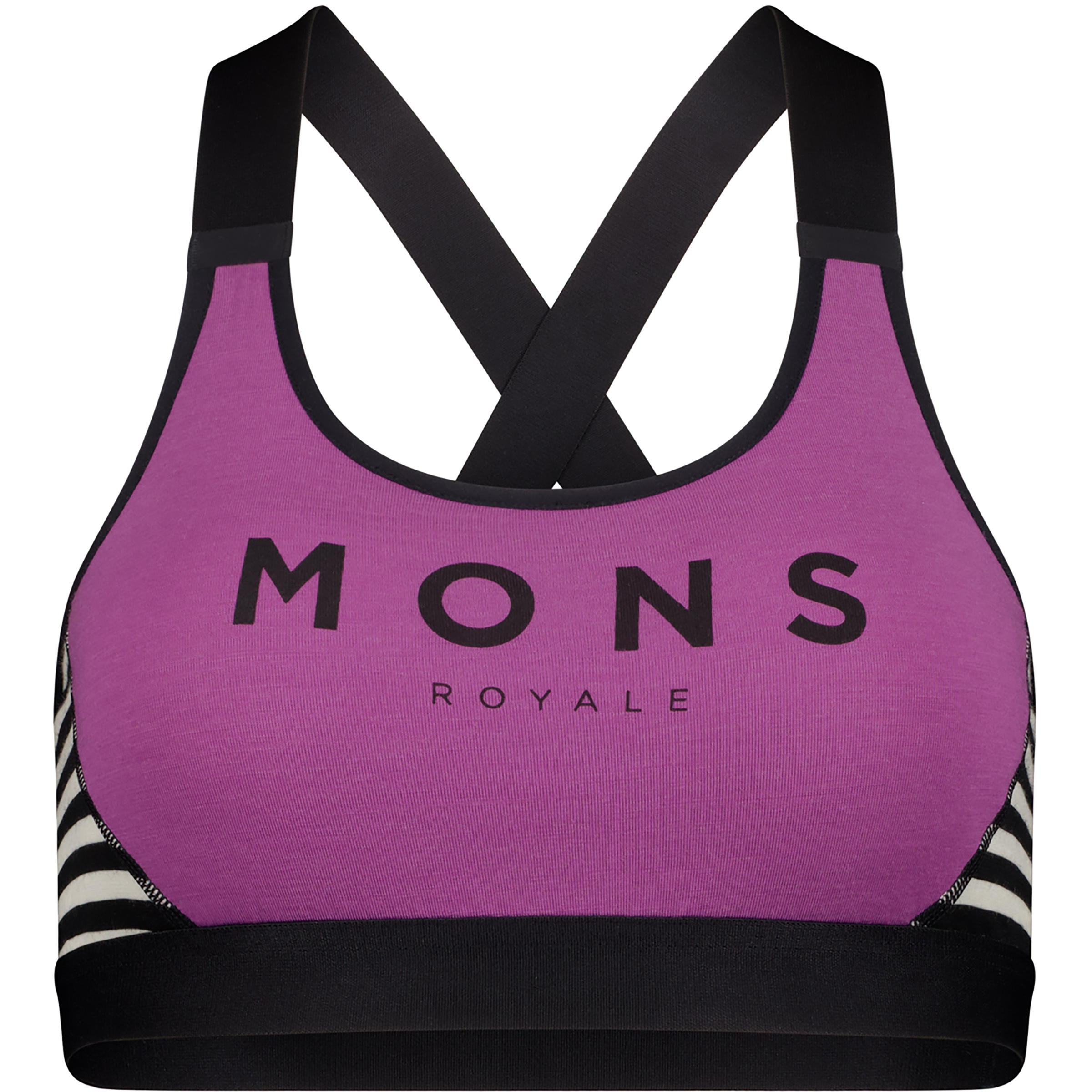 Mons Royale Stella X-Back Sport BH Damen Sport-BHs lila Größe XS Elastisch Merinowolle